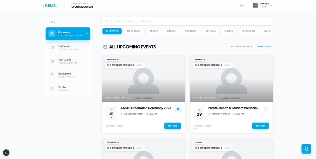CEMS: AASTU Campus Event Management System — screenshot 5