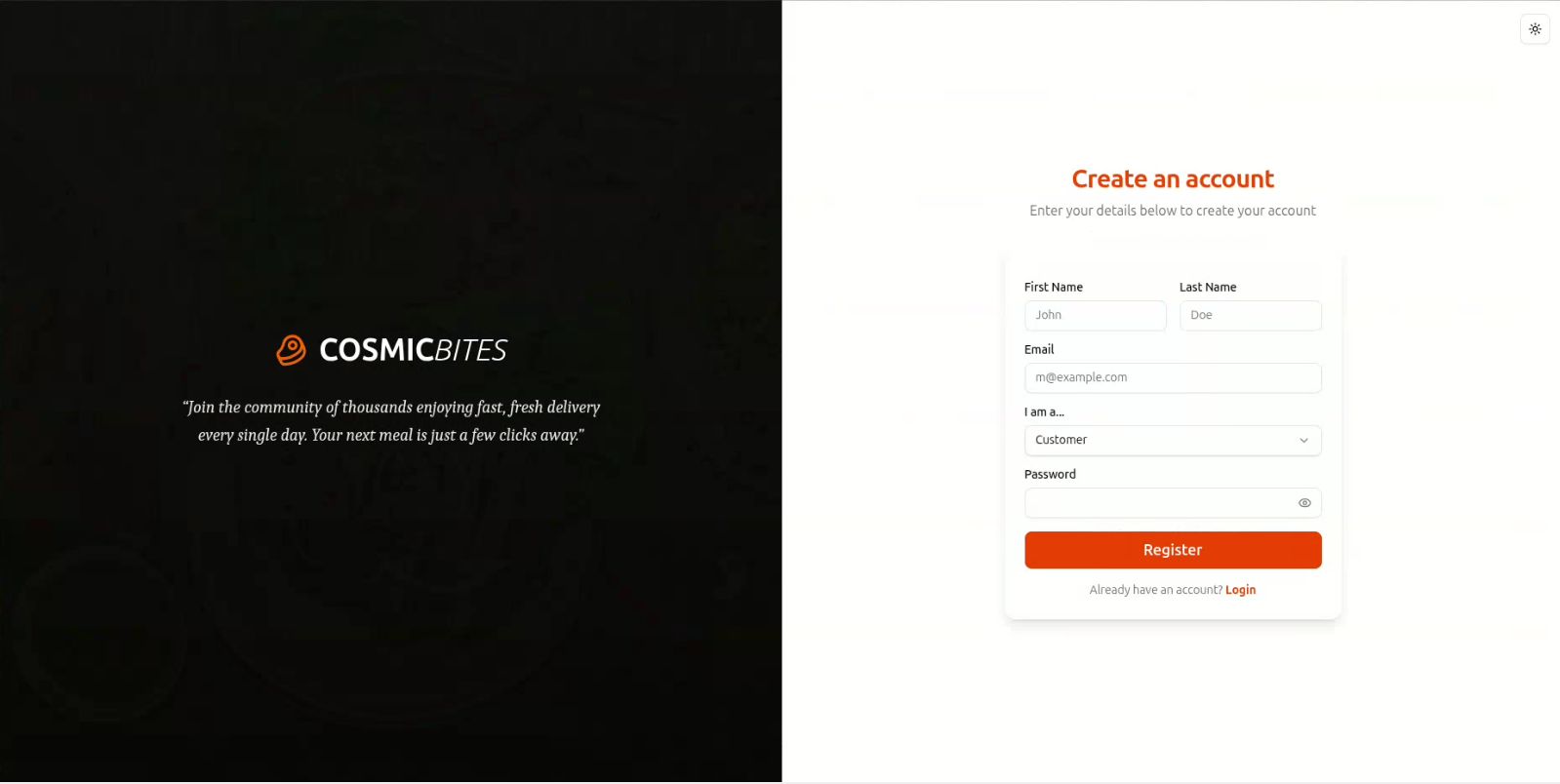 CosmicBytes: Food Delivery Aggregator — screenshot 5