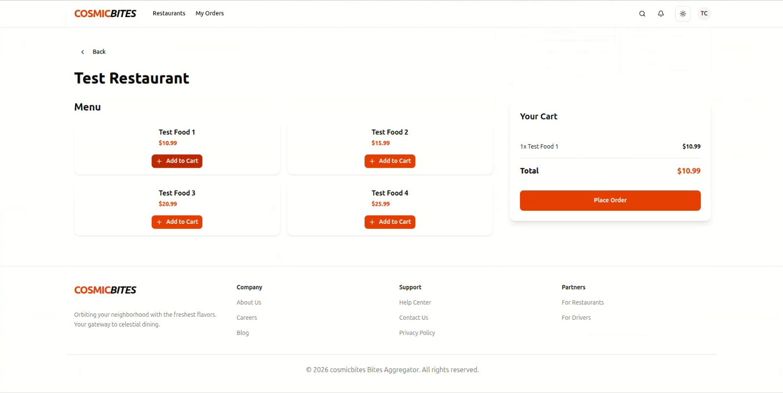 CosmicBytes: Food Delivery Aggregator — screenshot 12