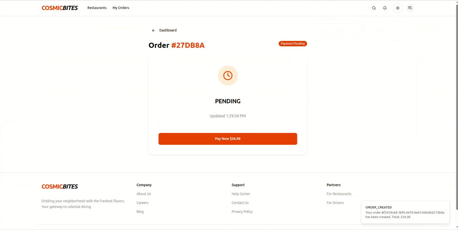 CosmicBytes: Food Delivery Aggregator — screenshot 13