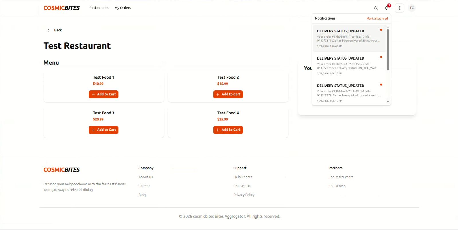 CosmicBytes: Food Delivery Aggregator — screenshot 10