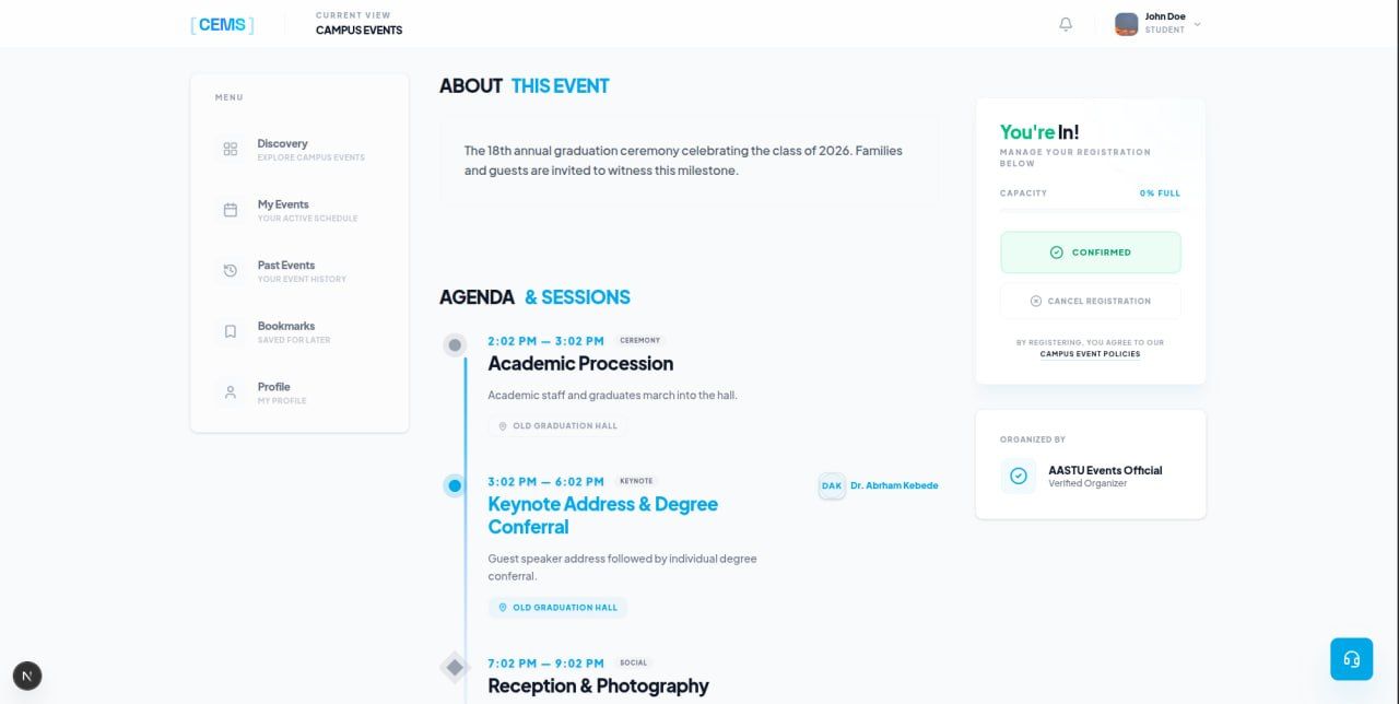 CEMS: AASTU Campus Event Management System — screenshot 7