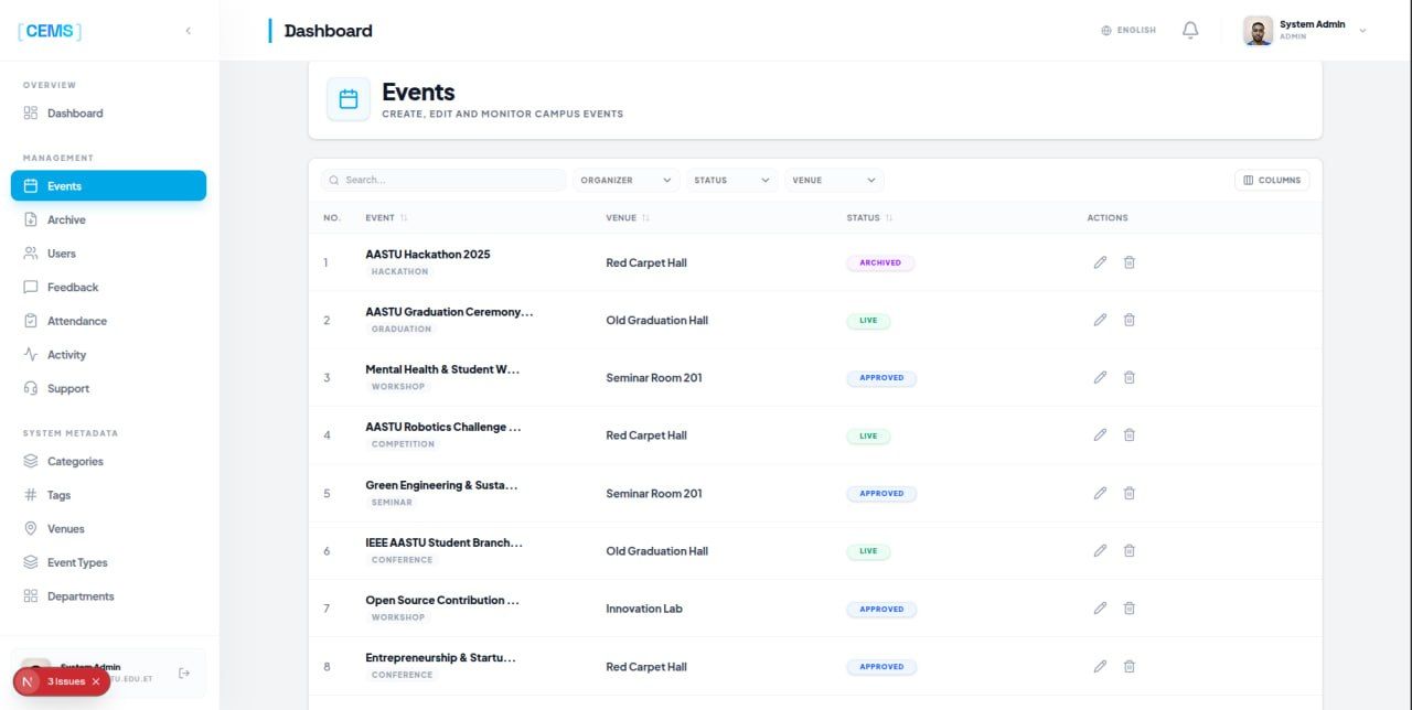 CEMS: AASTU Campus Event Management System — screenshot 14