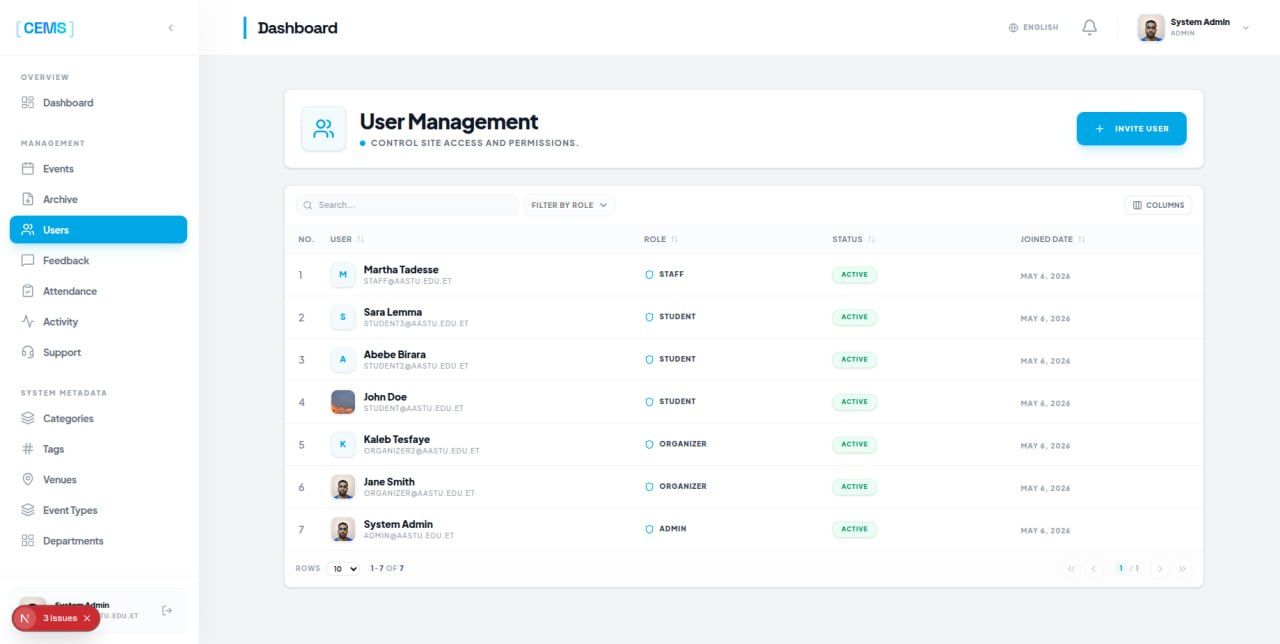 CEMS: AASTU Campus Event Management System — screenshot 13