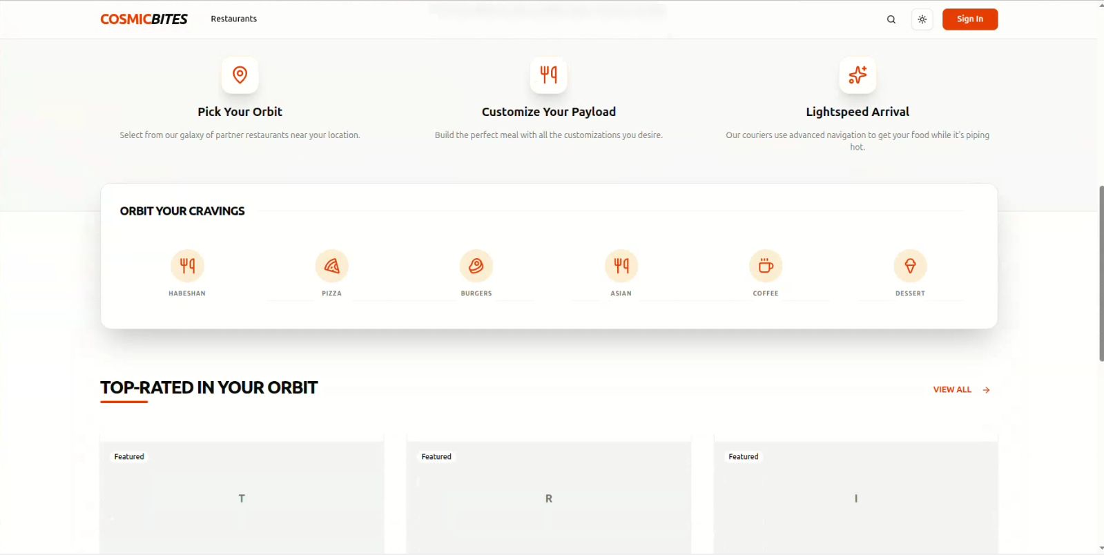 CosmicBytes: Food Delivery Aggregator — screenshot 2
