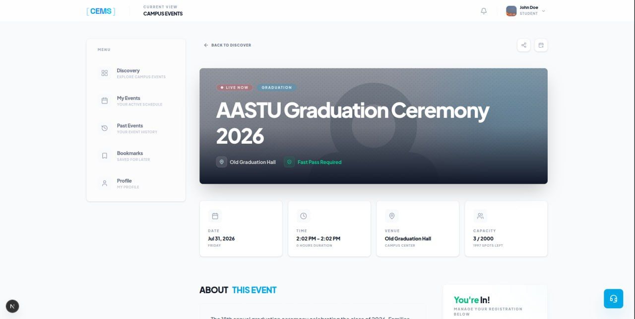 CEMS: AASTU Campus Event Management System — screenshot 6