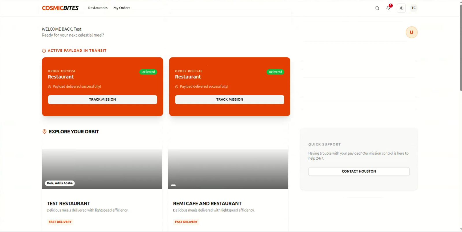 CosmicBytes: Food Delivery Aggregator — screenshot 7