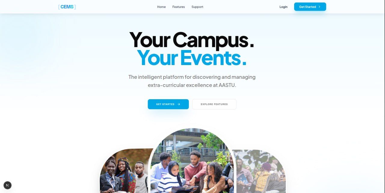 CEMS: AASTU Campus Event Management System — screenshot 1